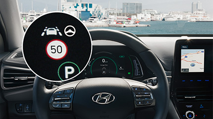 Hyundai IONIQ electric greičio apribojimo įspėjimas