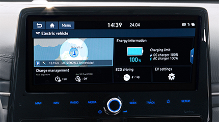 Hyundai ioniq electric navigacijos sistema