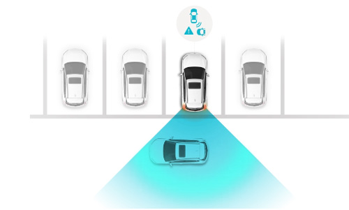 Hyundai KONA electric my21 galinio susidūrimo išvengimas