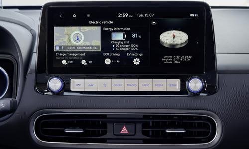 Hyundai KONA Electric MY21 ekrano navigacija
