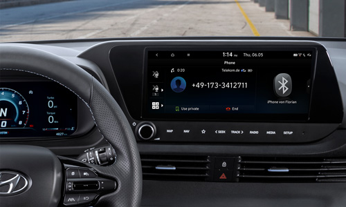 Naujasis Hyundai i20N MY21 telefono ekrano atvaizdavimas