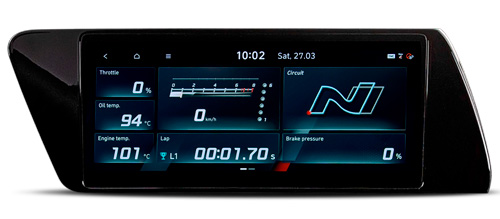 Hyundai i20N MY21 skaitmeninis prietaisų skydas