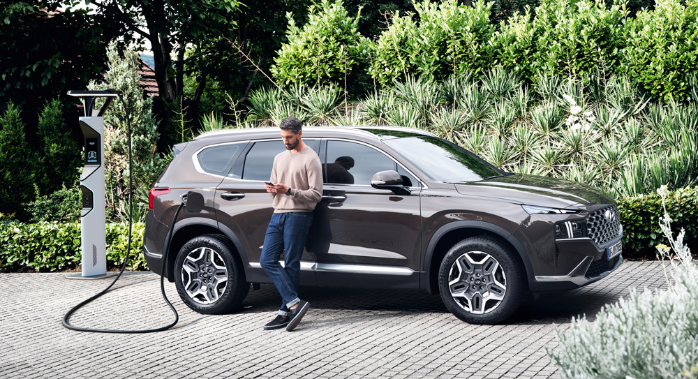 Hyundai Santa Fe MY21 plug-in hibridas keli įkrovimo būdai