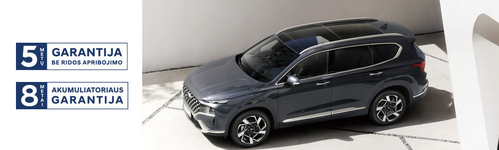 Hyundai Santa Fe MY21 5-ių metų garantija
