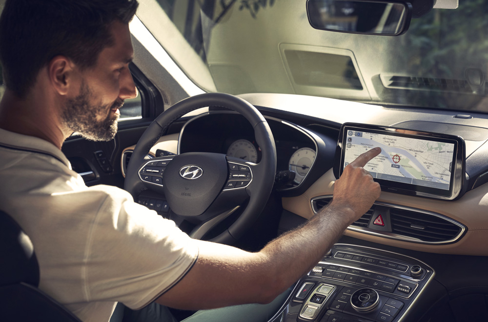 Naujasis Hyundai Santa Fe MY21 vidus aukščiausios kokybės medžiagos