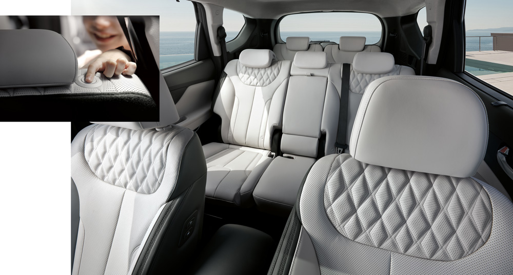 Naujasis Hyundai Santa Fe MY21 vidus galimas 7 sėdimų vietų