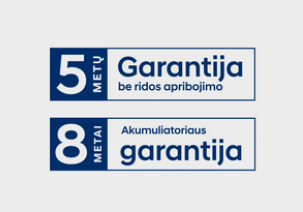 5ių metų garantija